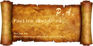 Pavlics Abelárd névjegykártya